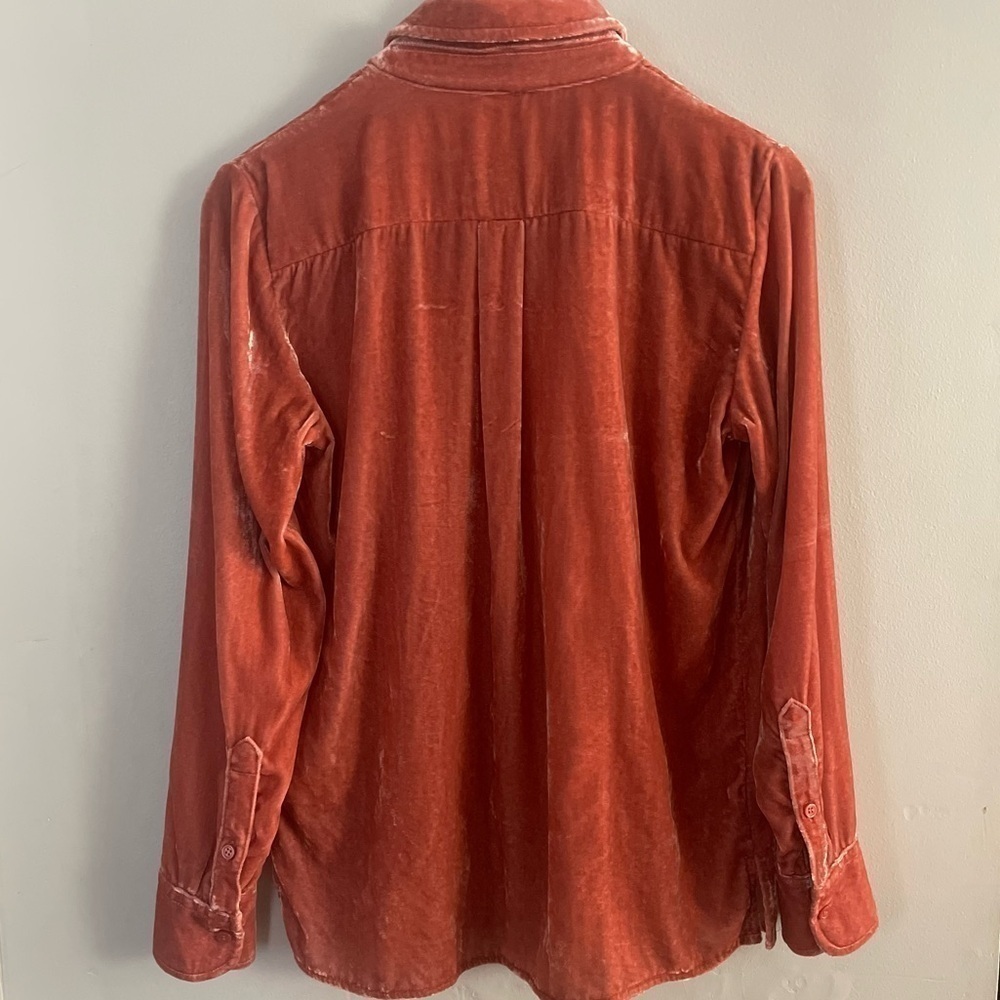 J.Crew Velvet Rust Patch Pocket Pullover Top Sz X… - image 3